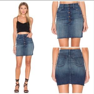 🔥SOLD🔥 EUC J Brand Rosalie Denim Skirt with Rose Gold Button Fly Size 25 TTS